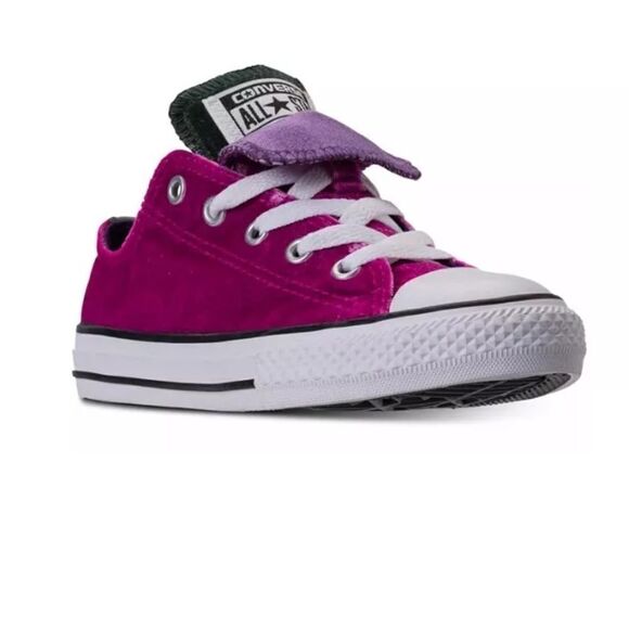 CONVERSE Chuck Taylor All Star Velvet Double Tongue Casual Sneakers  Kids Size 2 - Picture 1 of 9
